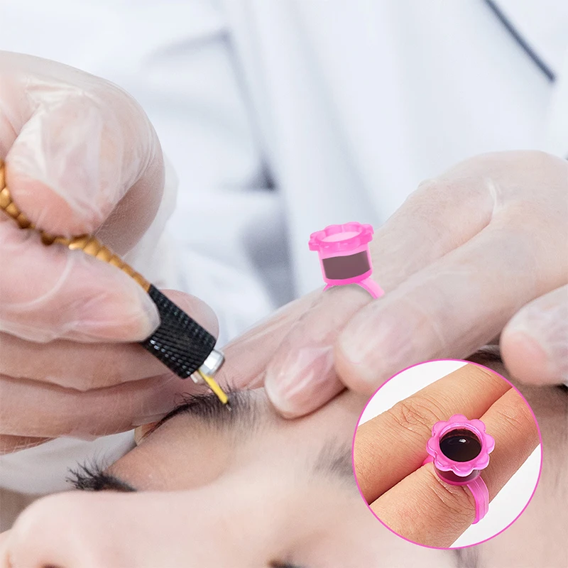 

100 шт. одноразовые микроблейдинг тату чернила чашка клей колпачок держатель профессиональные тату Перманентный макияж аксессуары инструмент PMU принадлежности