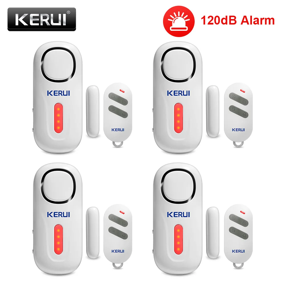 KERUI 120DB Wireless Door/Window Entry Security Burglar Sensor Alarm PIR Magnetic Smart Home Garage System Remote Control Led elderly emergency button Alarms & Sensors