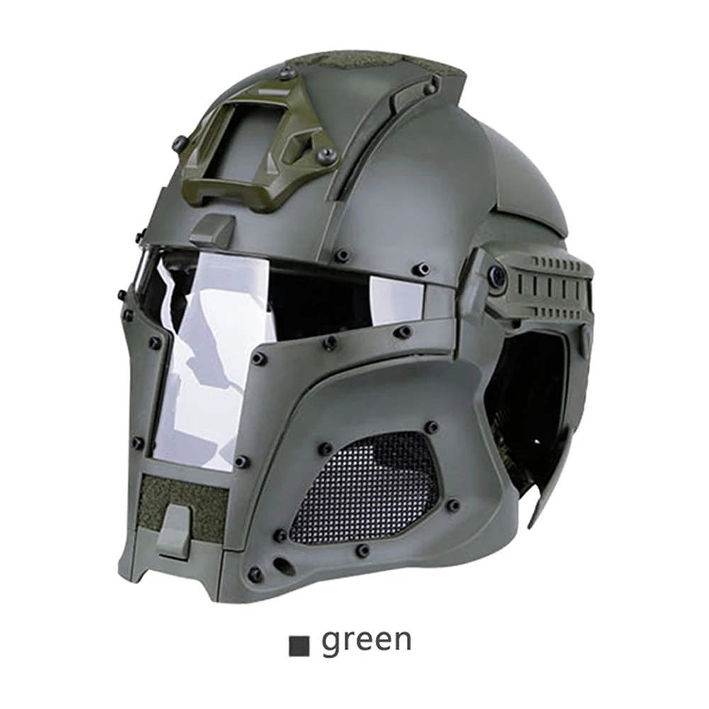 green ROEGADYN Мужской полный шлем для страйкбола чехол для стрельбы страйкбол шлем военный тактический шлем войны страйкбол шлем с ПК объектив - Цвет: green