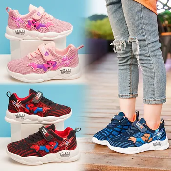 

2019 NEW spiderman shoes Logo Running sport Shoes for Kids Breathable Children Casual Shoes Soft Bottom Boys Girls Sneakers