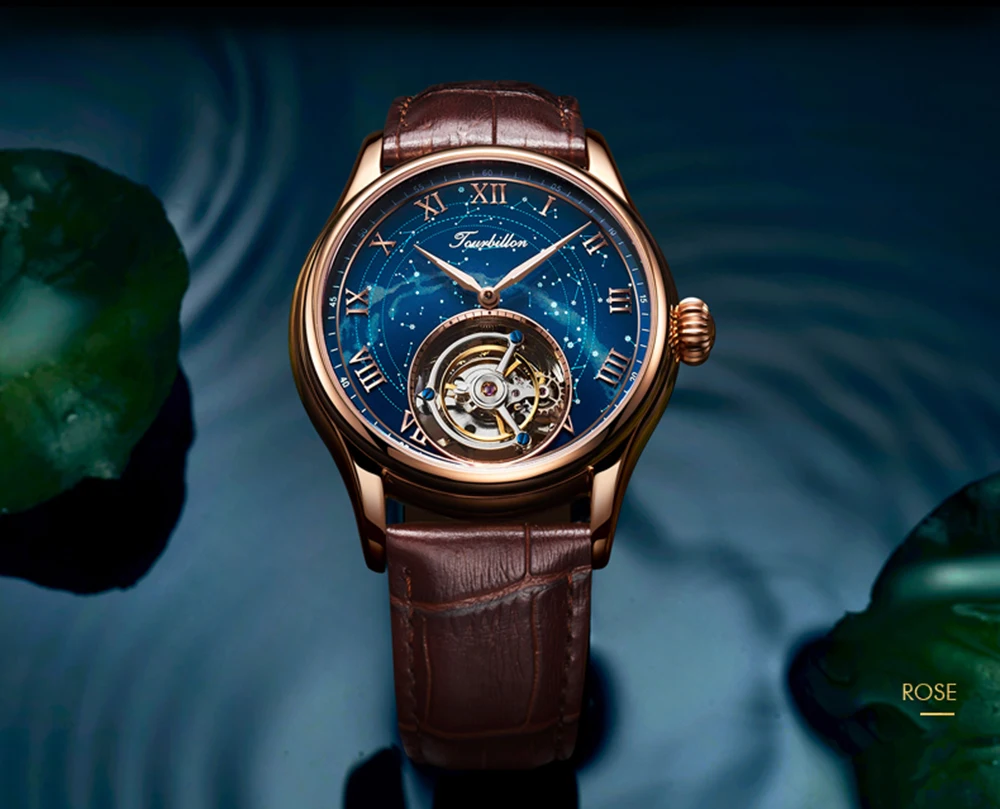 Guanqin Tourbillon механические часы для мужчин Скелет бренд Роскошные Водонепроницаемые кожаные часы Relogio Masculino