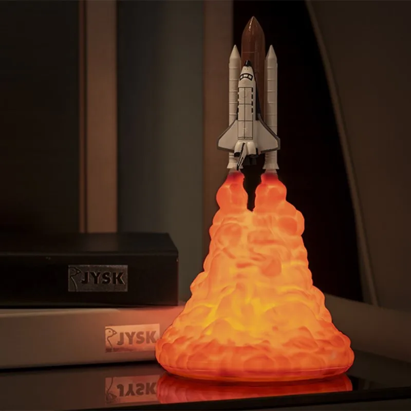 3D принт ракетная лампа светодиодный ночной Светильник USB Перезаряжаемые для детские, для малышей Дети Творческий подарок прикроватная Спальня Гостиная