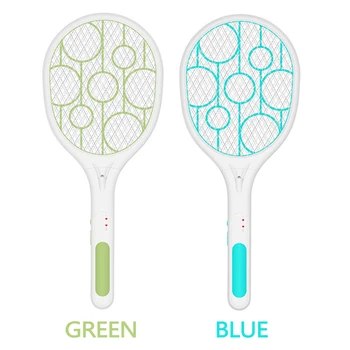 

USB Rechargeable Electric Mosquito Swatter Mosquito Killer Bat with Three-layer Net Surface LED 3600V safe mosquito eradication