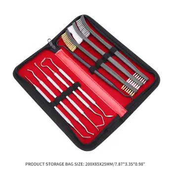 

Hot Sale Cleaning Brushes Multi-function 9pcs/set Outdoor Cleaning Kit 5 Metal End Picks+3 Brush+Plastic Pick Clean Tool