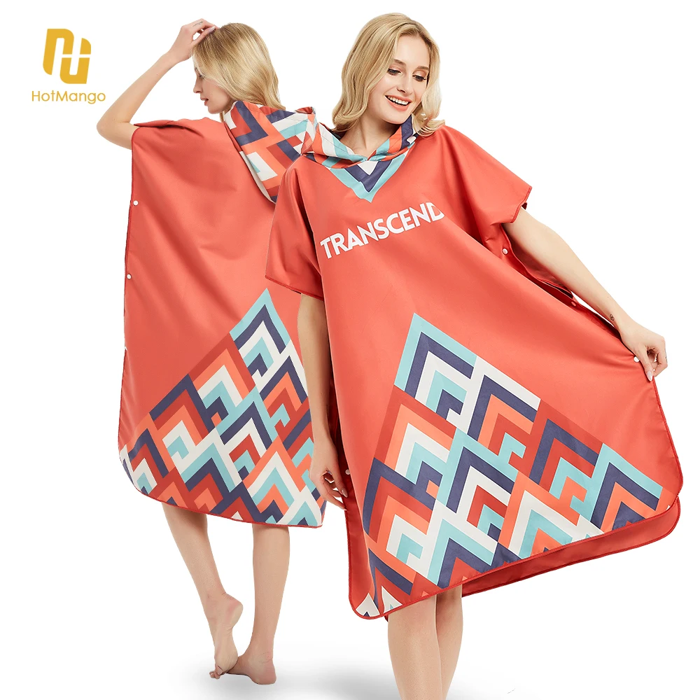 Hot mango Mikro faser Poncho Handtuch Surf Strand Neopren anzug wechselnden Bademantel mit Kapuze, Wassersport aktivitäten, Erwachsene Männer Frauen Kinder