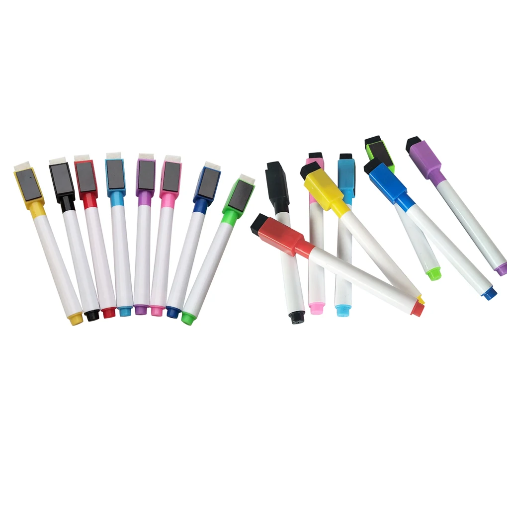 

FangNymph 8PCS/Set Colorful Whiteboard Pen Board Markers Built In Eraser Stationery School Supplies