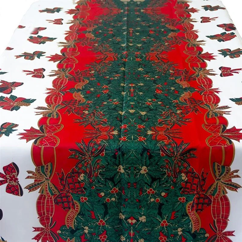 

1x Christmas Tablecloth Cute Bowknot Decorative Table Cover Dinner Decor Fashion