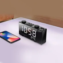 Новинка, умный будильник, проекционные часы, лазерные многофункциональные цифровые часы, FM радио, Светодиодные проекционные часы, будильник