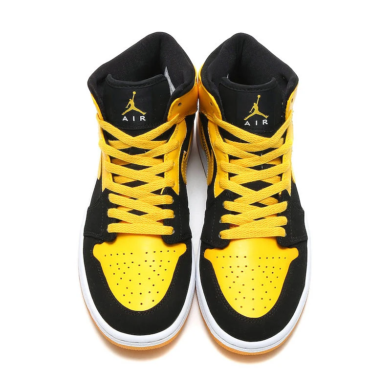 Оригинальные оригинальные мужские баскетбольные кроссовки Air Jordan 1 Mid AJ1, Классическая модная спортивная обувь для улицы, вентиляция 554724-035