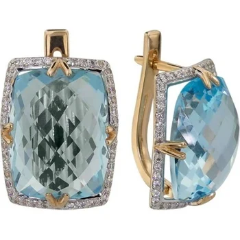 

Aloris earrings with cubic zirconia and Topaz in red gold