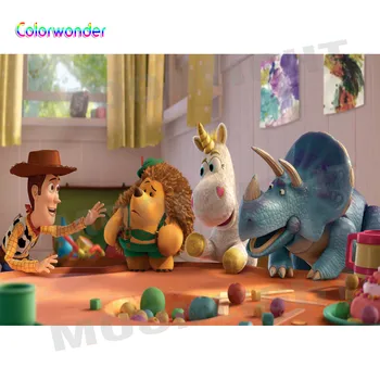 

Cartoon Toy Story Customize Photography Backdrop Children Birthday Party Baby Shower Backgrounds For Photo Studio Vinyl 7x5FT