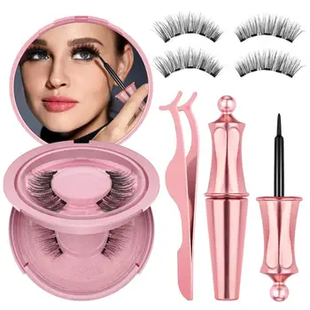 

Magnetic Eyelashs Set Magnet Liquid Eyeliner Lashes Tweezer Set Reusable Waterproof Long Lasting Natural False Lash Extension