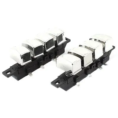 

AC 250V 1A 4 Keys Metal Button Black Panel Interlock Pushbutton Switch 2Pcs