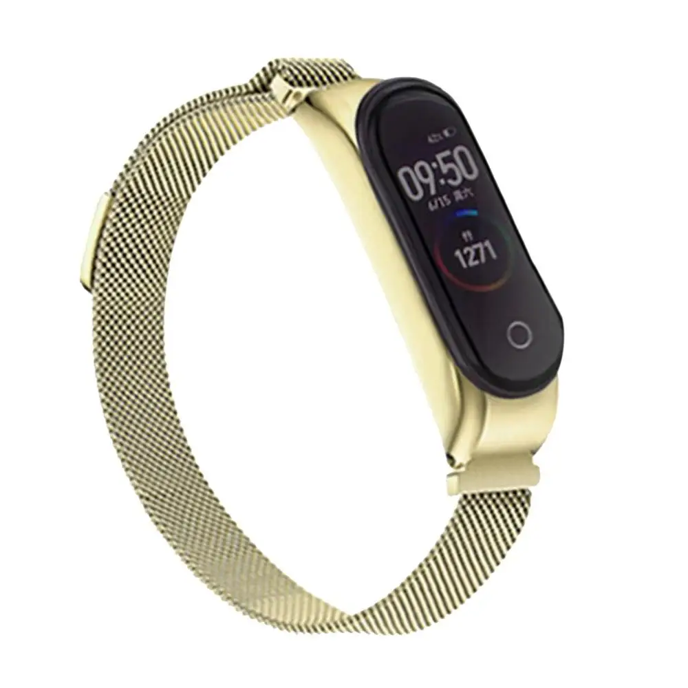 vintage gold Для Xiaomi Mi Band 4 сменный спортивный магнитный ремешок на запястье металлический умный Браслет двухцветный ремешок - Цвет: vintage gold