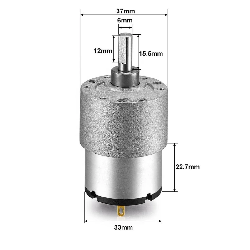 JGB37-520 DC12V 320RPM/MIN Moteur réducteur de vitesse cc brossé avant