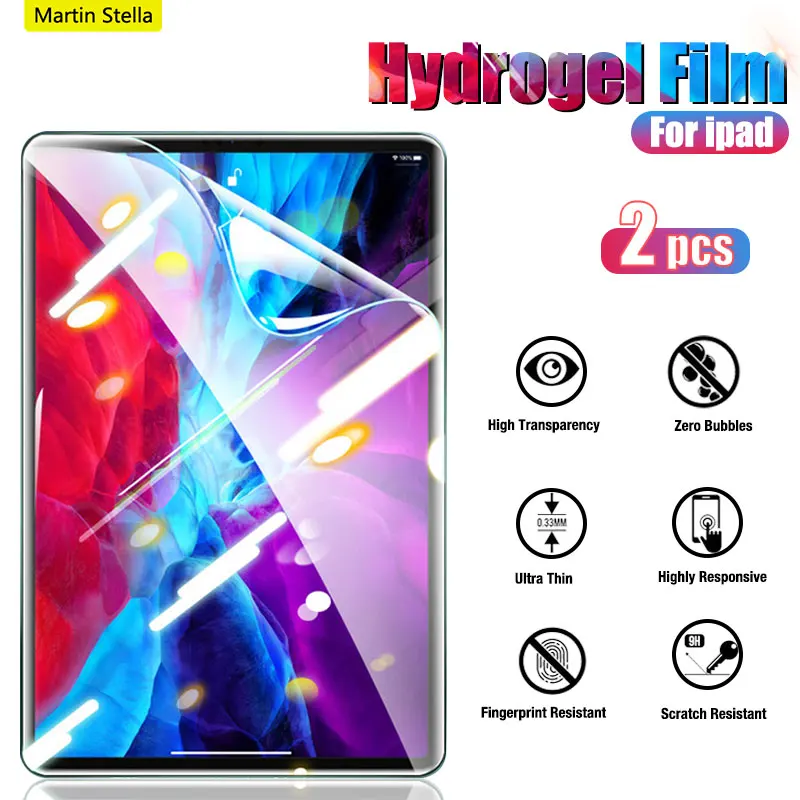 2pcs Hydrogel Film For Ipad Pro 11 12.9 10.2 10.5 9.7 2021 Screen Protector For Ipad Air Mini 5 4 2 3 8th 7th Gen 2020 No Glass