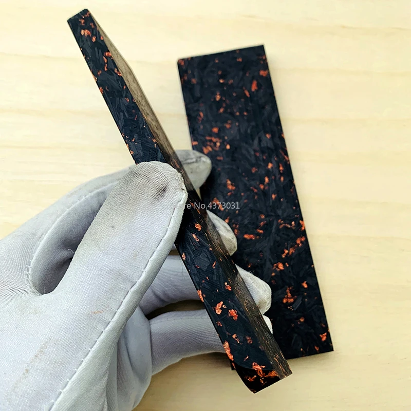 1 шт. CF медная фольга порошок компрессионная пластинка для самодельная рукоять ножа материал углеродное волокно черный мрамор со смоляной