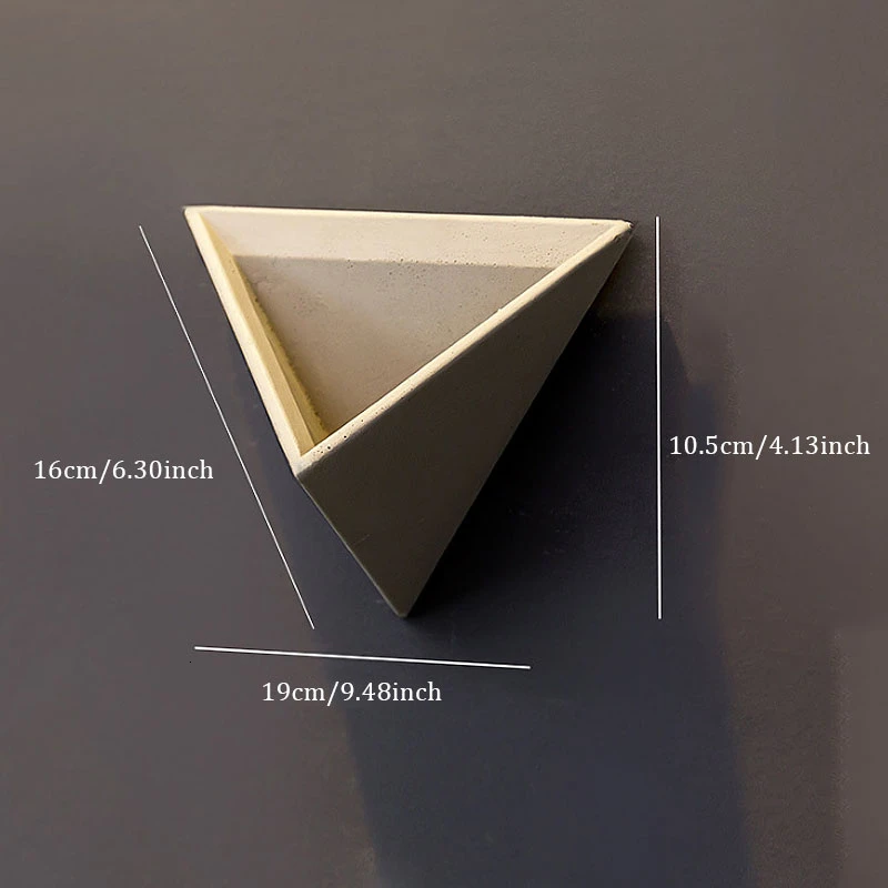 Настенный цементный цветочный горшок офисная стена Моделирование декоративные растения треугольник Ретро Цветочная композиция контейнер
