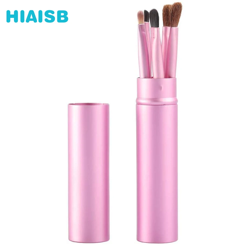 

Set Makeup Brushes With Travel Box Eye shadow Eyelashes Stippling Brush 5PCS Makeup Setes Tool Case Horse Hair