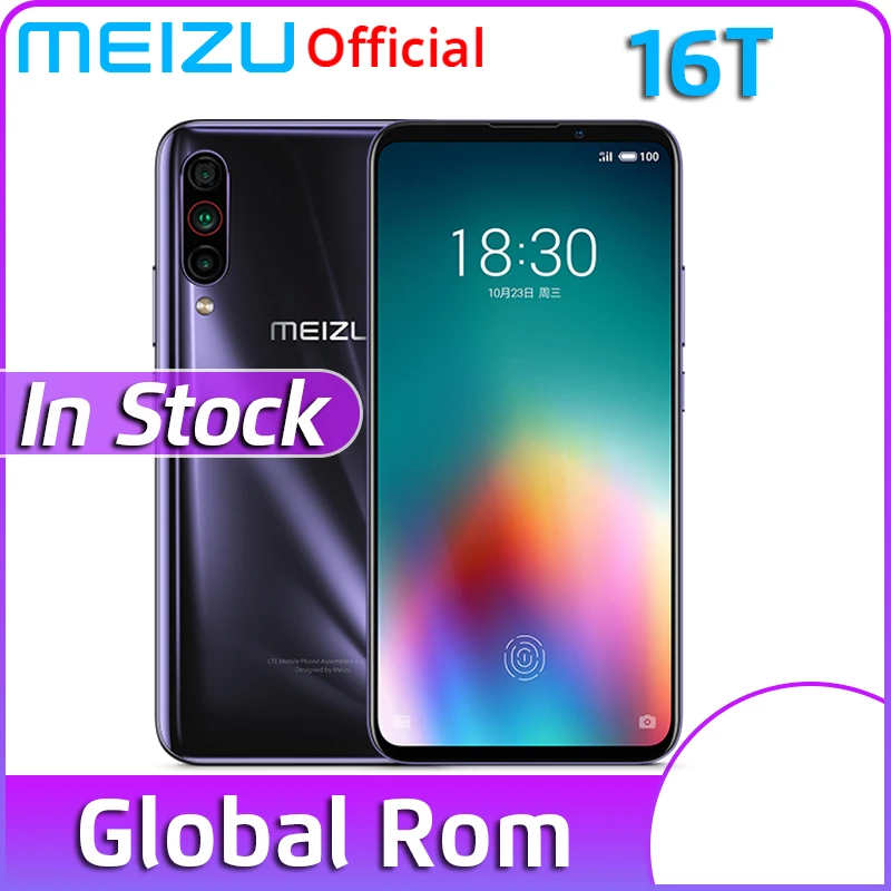 В наличии Оригинал Meizu 16T 6GB 128GB 8GB 256GB Смартфон Snapdragon 855 Тройная камера 4500mAh Большая
