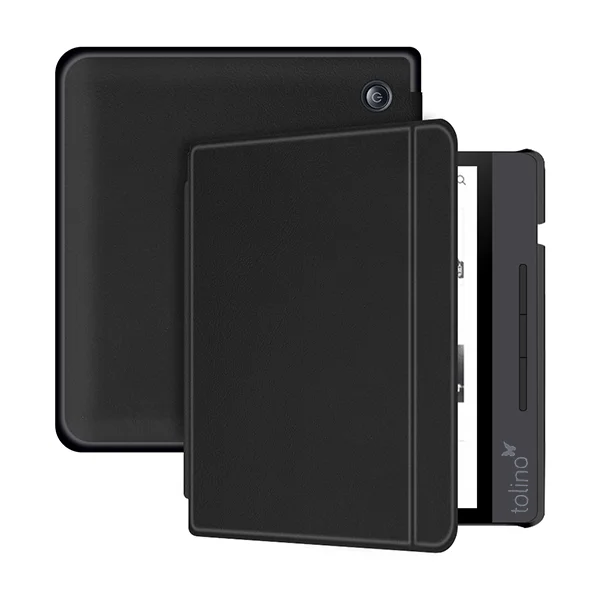 Черный Чехол для Tolino Vision 5 чехол для Tolino Vision 5 7 дюймов электронная книга e-reader sleepcover funda capa оболочка стилус+ пленка - Цвет: Черный