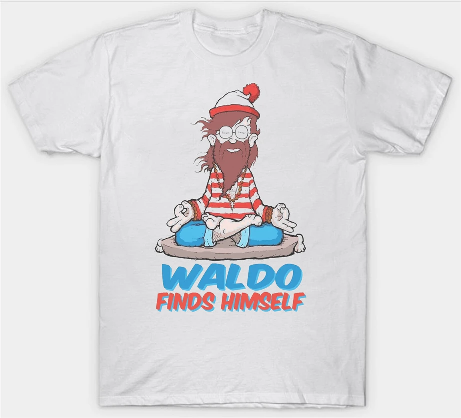 Where'S Waldo T Shirt Top Wally Books Book Funny Meditation Free Shipping Tops Tee |