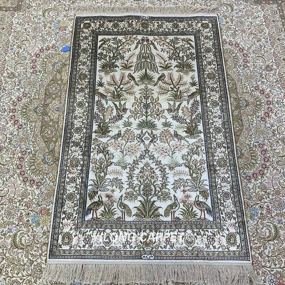 Yilong 2,5 'x4' персидский шелковый ковер четыре сезона vantage маленький шелковый ковер(HF163B