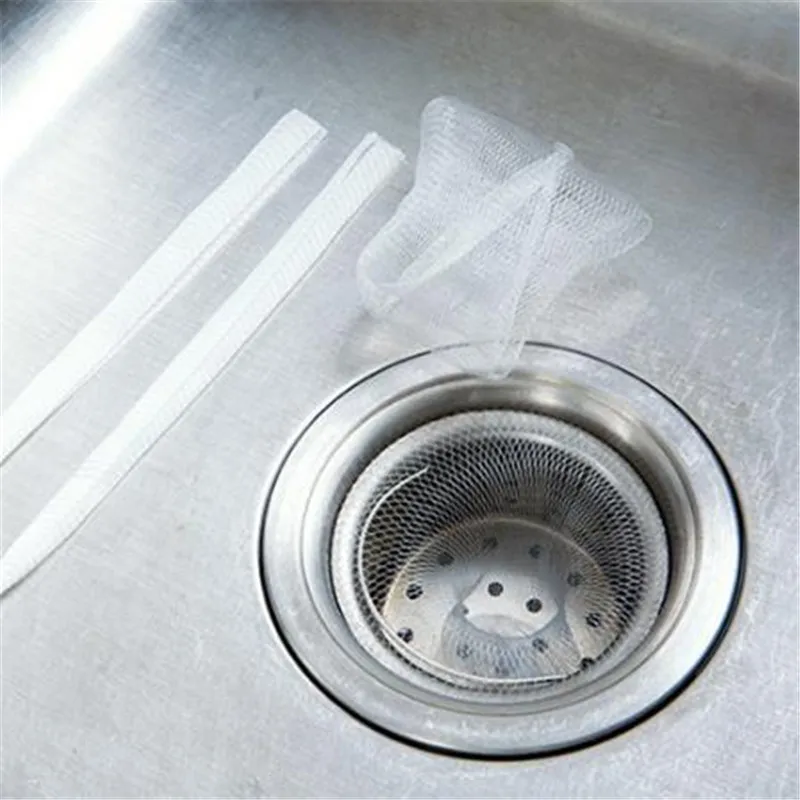 100 шт. канализационный кухонный фильтр для воды раковина мешок-сито Душ раковина волос сетчатый мешок для хранения кухня ванная комната Предотвращение волос решетка для раковины