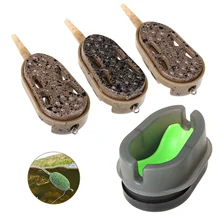 3 uds. De cebador de método en línea, herramienta con 1 Uds. De liberación rápida de molde, soporte de cebo de pesca, juegos de herramientas de pesca, molde de alimentador de pesca