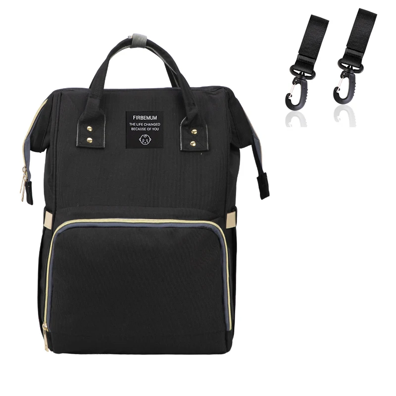 Сумка для подгузников для мам, стиль, Большая вместительная детская сумка, рюкзак для беременных, дизайнерская сумка для ухода за ребенком - Цвет: black