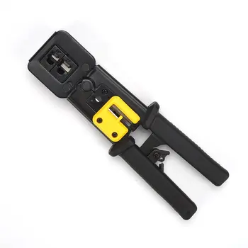 

Through Hole Cable Clamp Perforation Crystal Head Crimping Pliers Multifunction Ez Cable Clamp 6P8P Dual Purpose Pliers Black