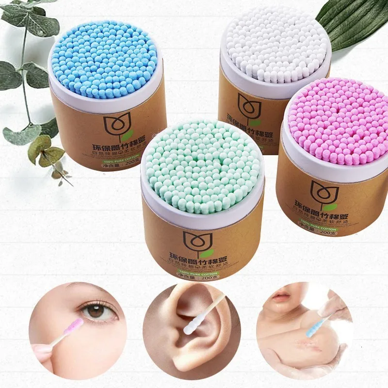 200pcs-Double-sided-Bamboo-Cotton-Swab-Wood-Sticks-Ears-Deep-Cleansing-Oral-Swabs-Glue-Brush-Microbrush