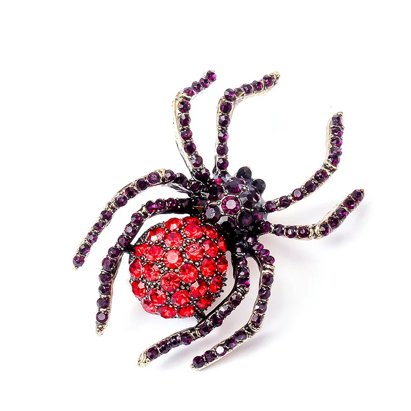 muylinda Rhinestone Spider Brooch Women's Pins And Brooches Fashion Insect Brooch Bouquet For Women Men - Окраска металла: red