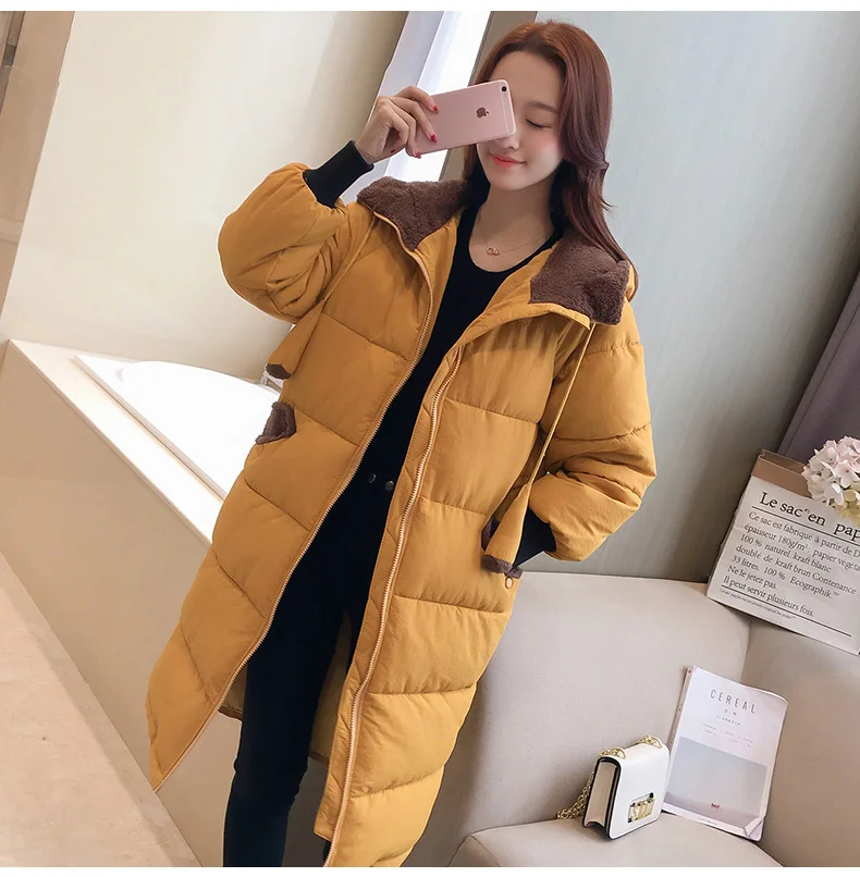 Kpop, новинка, корейский стиль, верхняя одежда, зимняя куртка для женщин, средней длины, с капюшоном, пуховик, хлопковая одежда, модная, высокое качество, женские куртки
