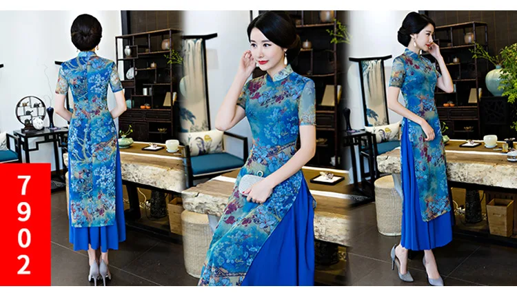 Китай(материк) Qipao многоцветный cheongsam Национальный Ветер улучшилось платье Ципао большие качели типа Чонсам ежедневно платье Ципао платье