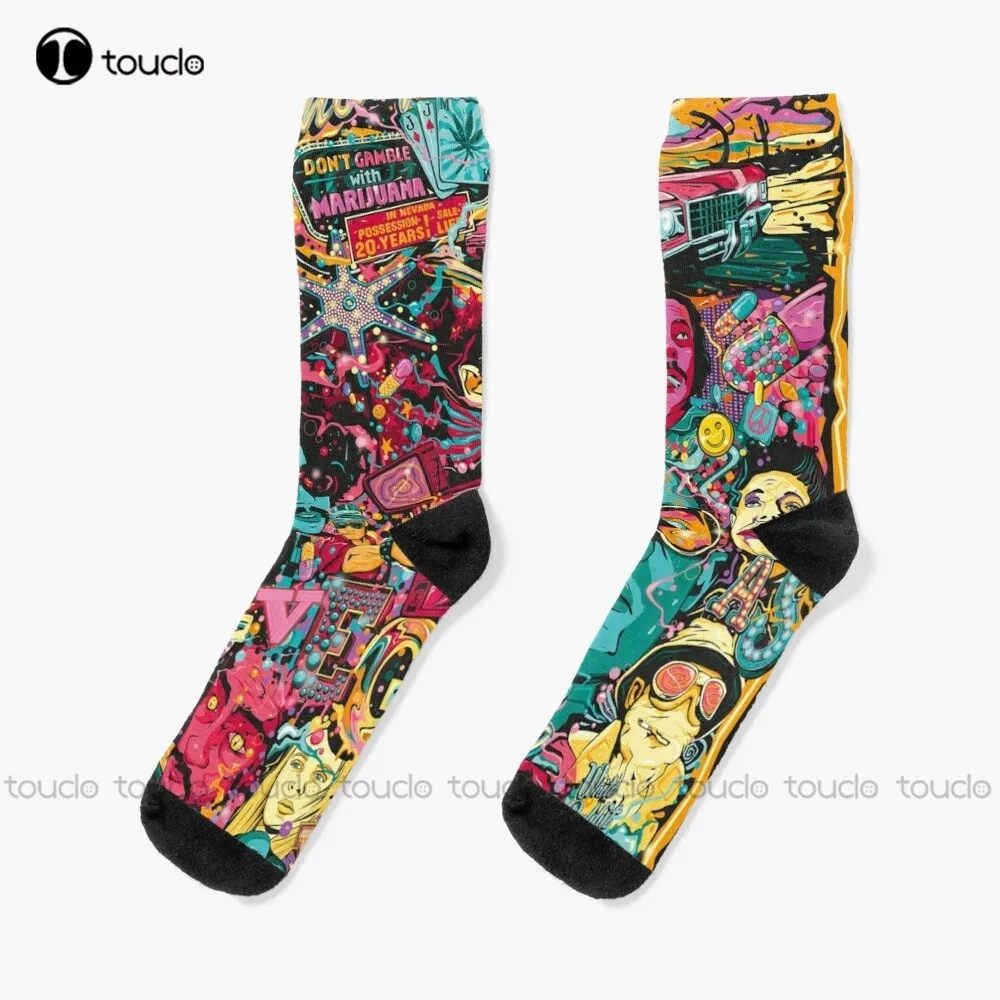 

Fear And Loathing Las Vegas Art Socks Funny Socks For Women Christmas New Year Thanksgiving Day Gift 360° Digital Print Custom