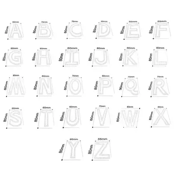 

26Pcs DIY Leathercraft Leather 26 English Letter Keychain Pendant Mold Sewing Pattern Acrylic Template Kit Leather Mould