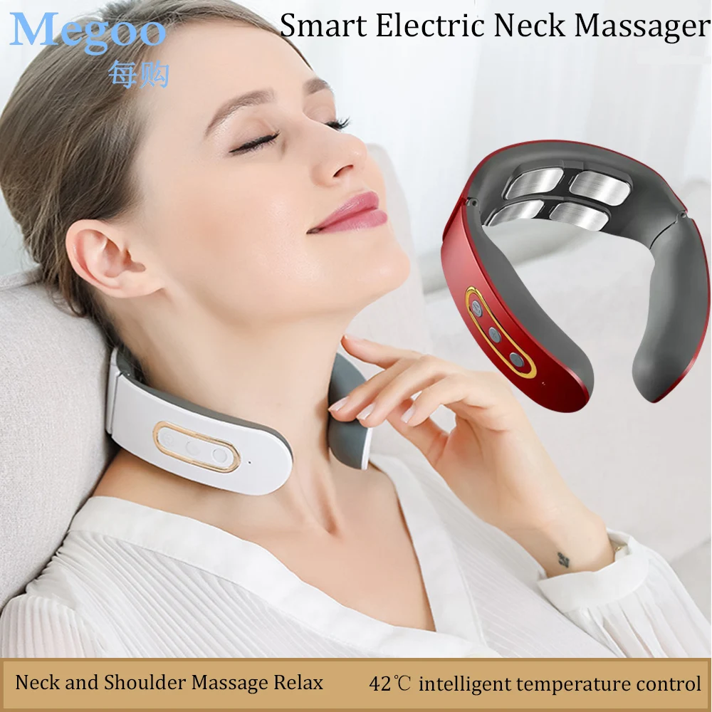 4 Heads Cervical Massage Instument Smart Rechargeable Electric Neck Massager Shoulder Back Health Care Relax Pain Relief Tool