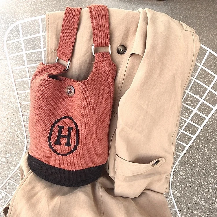 

2019 New Style Korean-style H Lettered Yarn Knitted INS Shopping Bag Large Capacity Simple Versatile Handbag Bag