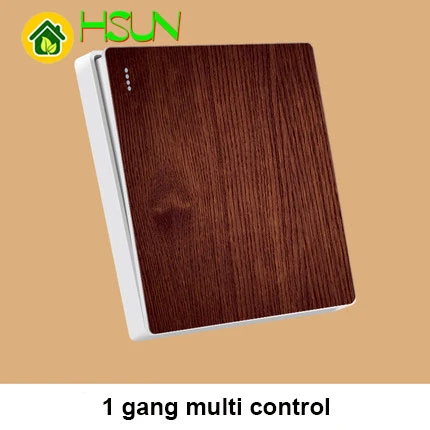 1gang multi control Тип 86 арт переключатель гнездо 1 2 3 4 банда 1 2 Way коричневое дерево зерна Ividuality креативная декоративная панель ТВ компьютерная розетка - Цвет: 1gang multi control