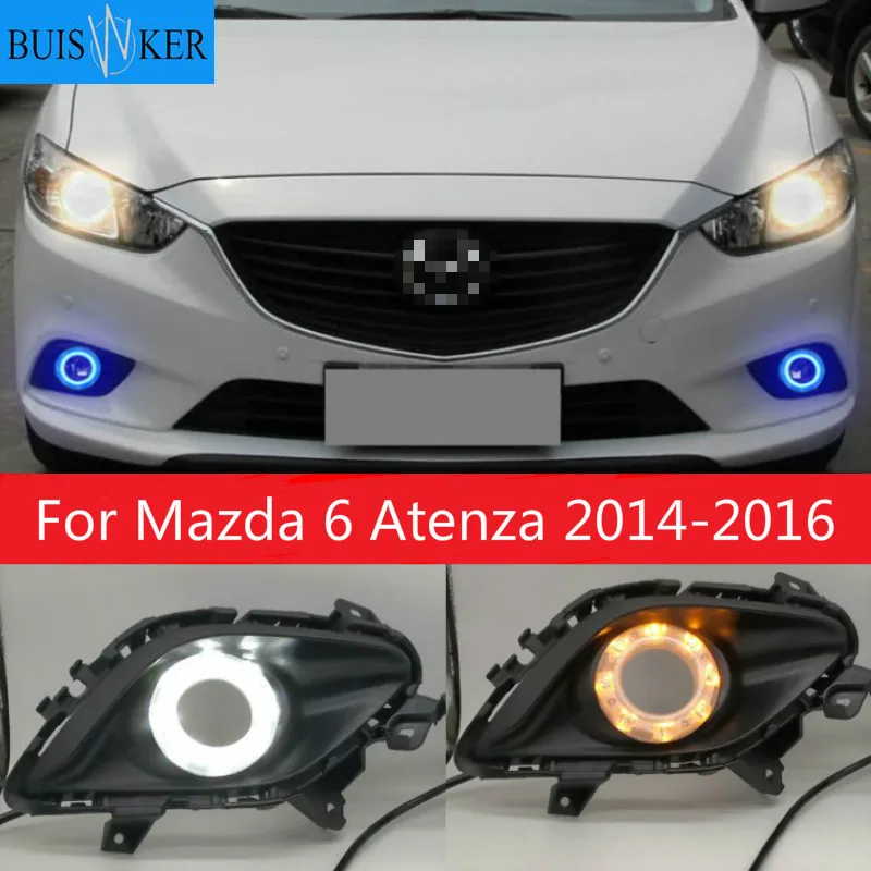 

2 шт. для Mazda 6 Atenza 2014-2016 Водонепроницаемый АБС 12 В DRL Противотуманные фары украшения дневные ходовые огни светильник автомобильные аксессуары