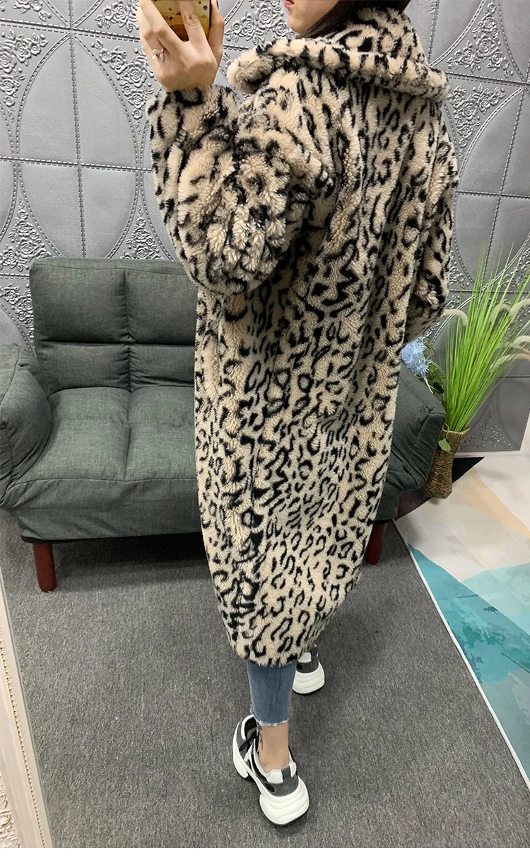 natural sheep fur wool blends women winter coat (14)