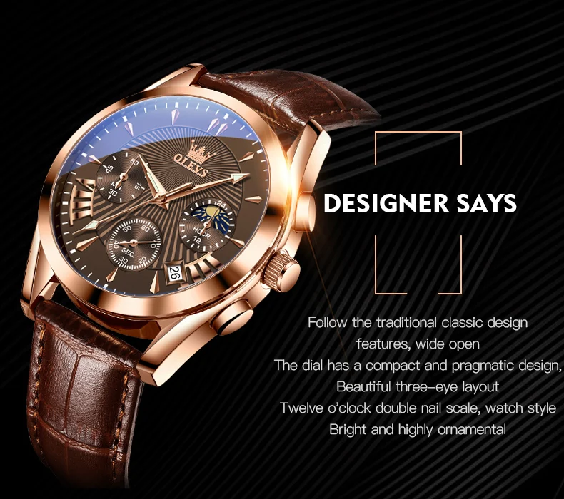 OLEVS 2876 Men’s Quartz Watch description image 3