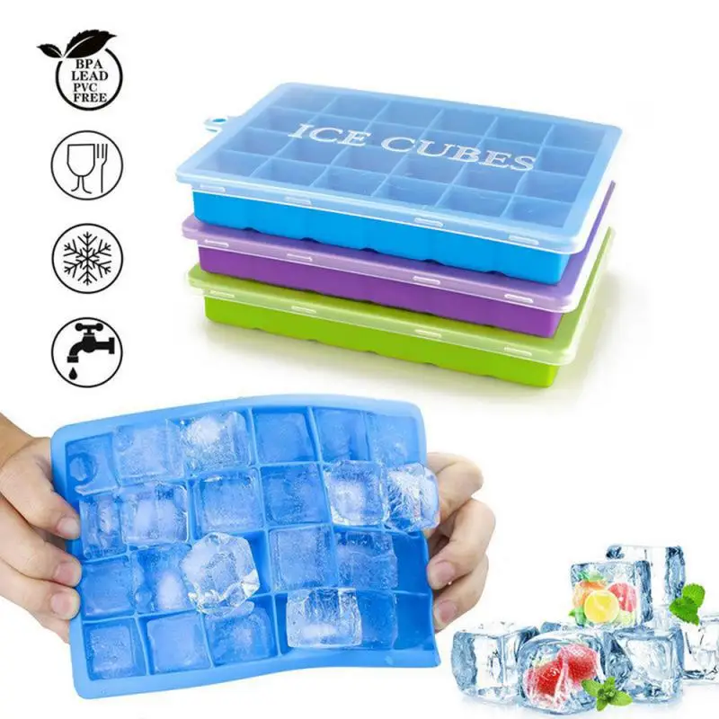 Ice Cube Tray With Lid And Storage Bin, Easy-Release 55 Ice Tray With  Spill-Resistant Cover, Container, Scoop - AliExpress