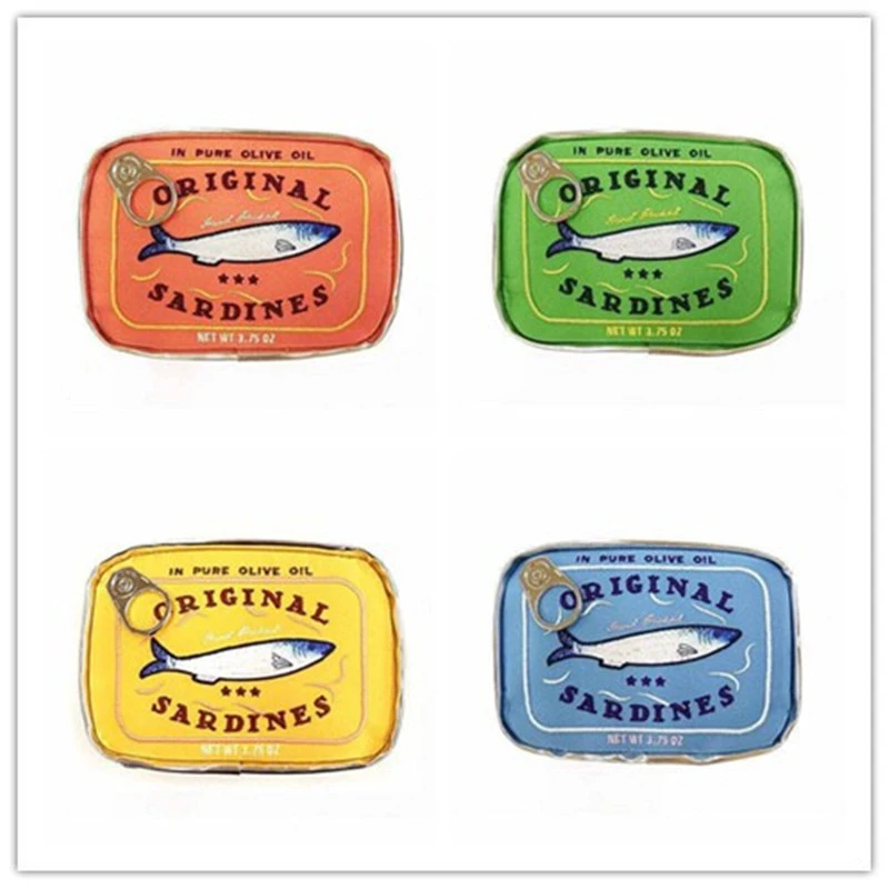 Novelty Retro Canned Sardines Style Cosmetic Bag Animal Makeup Bags Cute Portable Bath Travel Sack Women Handbags New