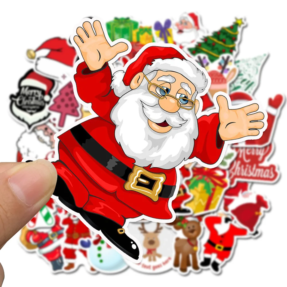 

50Pcs/set Merry Christmas Stickers Street Doodle Sticker Set for Christmas Day Waterproof PVC Sticker