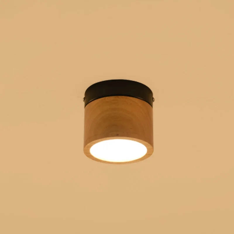 

Northern European-Style Logs LED Ceiling Lamp 10 Cm Circle Surface Mounted Small Hallway Entrance Lights Corridor Door Lighting