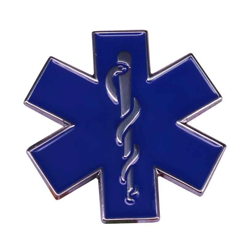 Звезда жизни сестринская скорая помощь отворот штырь значка EMT EMS синие