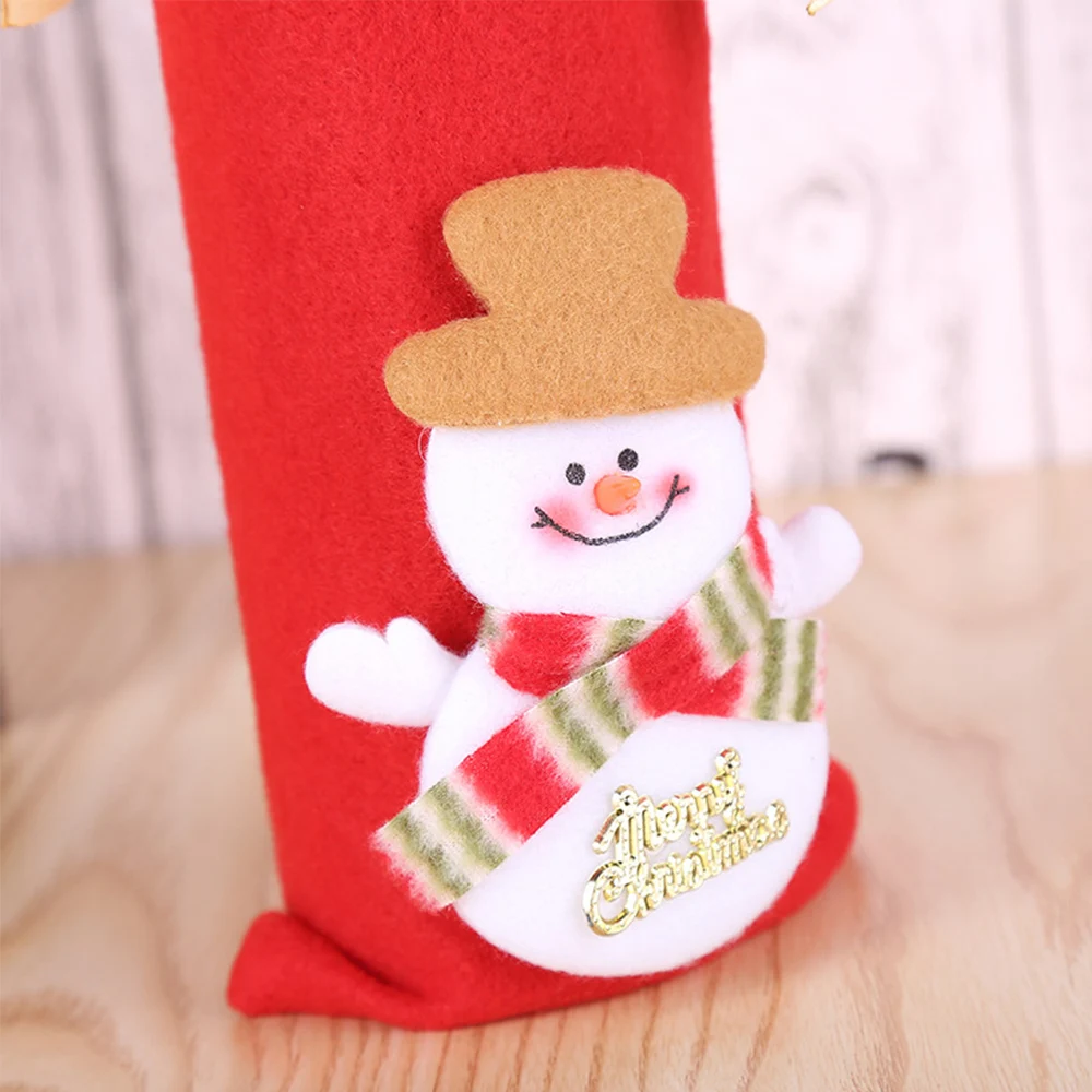 Urijk Christmas Wine Bottle Covers Santa Snowman Deer Restaurant Ornament Xmas Party Table Wine Bottle Decorations New