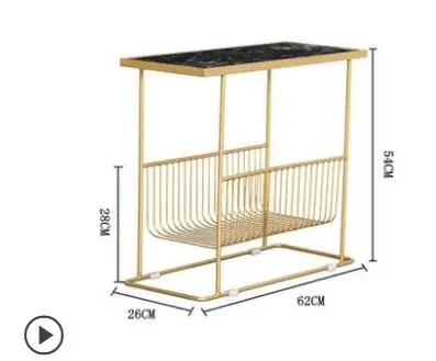 Flash Deal Nordic modern minimalist bedroom bedside table marble small coffee table wrought iron bedside table sofa light luxury side 3